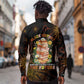 Black History Month Black African American Teachers Long Sleeve Button Shirt Afrocentric Floral Art with Motivational Typography