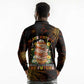 Black History Month Black African American Teachers Long Sleeve Polo Shirt Afrocentric Floral Art with Motivational Typography