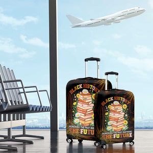 Black History Month Black African American Teachers Luggage Cover Afrocentric Floral Art with Motivational Typography