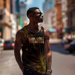 Black History Month Black African American Teachers Men Tank Top Afrocentric Floral Art with Motivational Typography