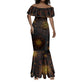 Black History Month Black African American Teachers Mermaid Dress Afrocentric Floral Art with Motivational Typography