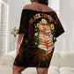 Black History Month Black African American Teachers Off Shoulder Short Dress Afrocentric Floral Art with Motivational Typography