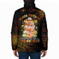 Black History Month Black African American Teachers Padded Jacket Afrocentric Floral Art with Motivational Typography