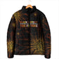 Black History Month Black African American Teachers Padded Jacket Afrocentric Floral Art with Motivational Typography
