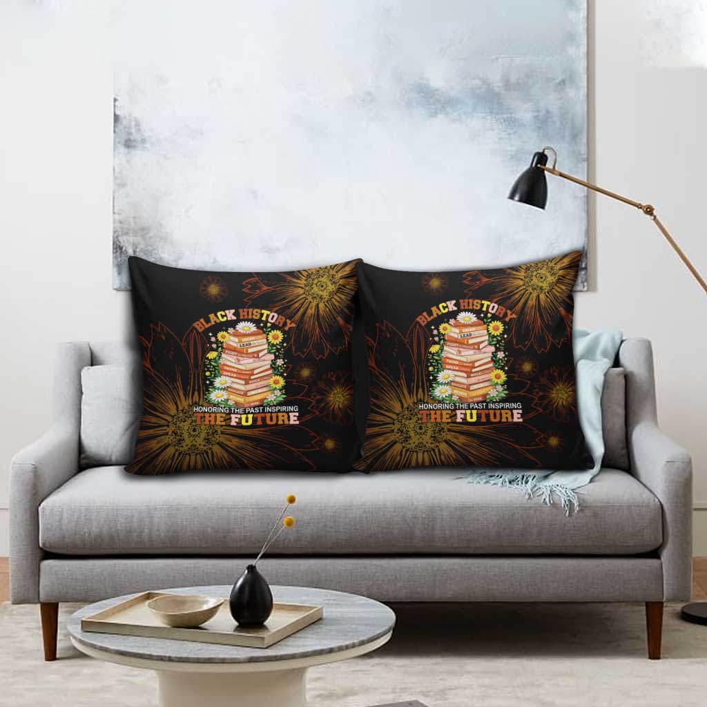 Black History Month Black African American Teachers Pillow Cover Afrocentric Floral Art with Motivational Typography