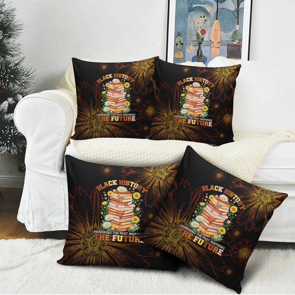 Black History Month Black African American Teachers Pillow Cover Afrocentric Floral Art with Motivational Typography