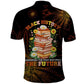 Black History Month Black African American Teachers Polo Shirt Afrocentric Floral Art with Motivational Typography
