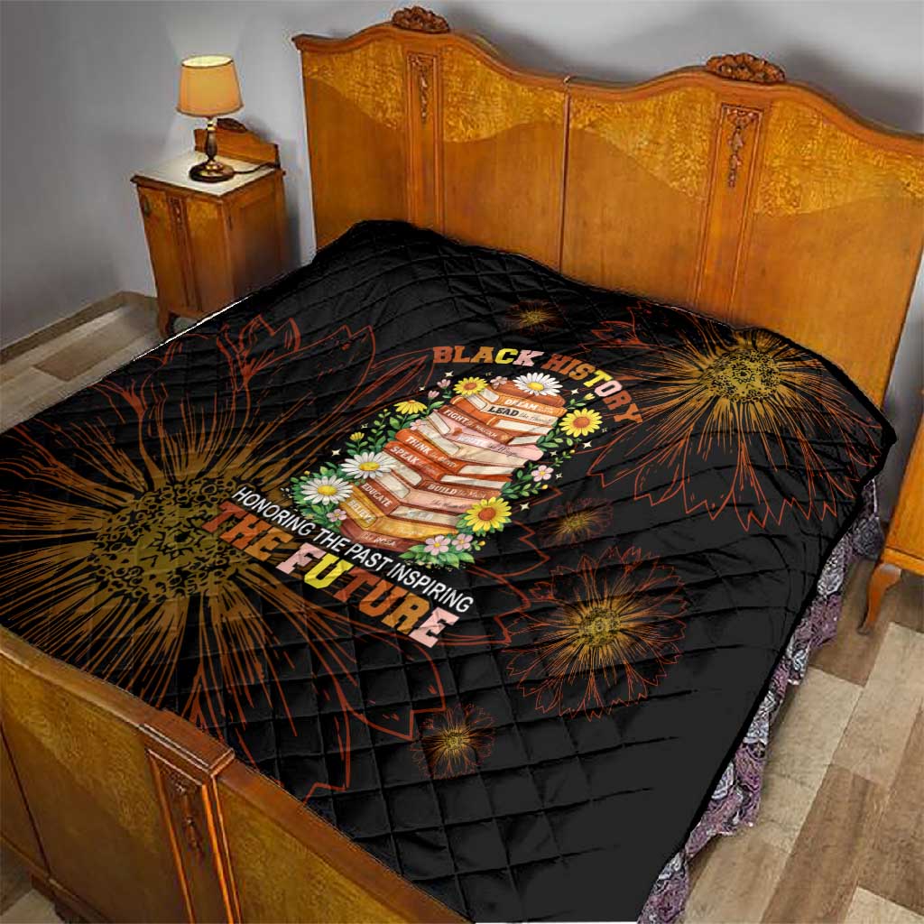 Black History Month Black African American Teachers Quilt Afrocentric Floral Art with Motivational Typography