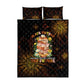 Black History Month Black African American Teachers Quilt Bed Set Afrocentric Floral Art with Motivational Typography