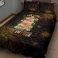 Black History Month Black African American Teachers Quilt Bed Set Afrocentric Floral Art with Motivational Typography