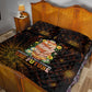 Black History Month Black African American Teachers Quilt Bed Set Afrocentric Floral Art with Motivational Typography
