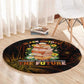 Black History Month Black African American Teachers Round Carpet Afrocentric Floral Art with Motivational Typography