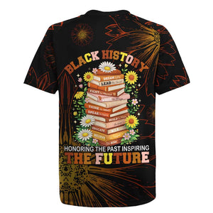 Black History Month Black African American Teachers Rugby Jersey Afrocentric Floral Art with Motivational Typography