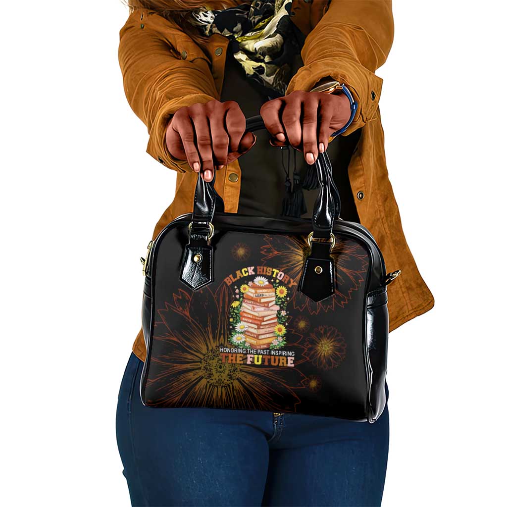 Black History Month Black African American Teachers Shoulder Handbag Afrocentric Floral Art with Motivational Typography