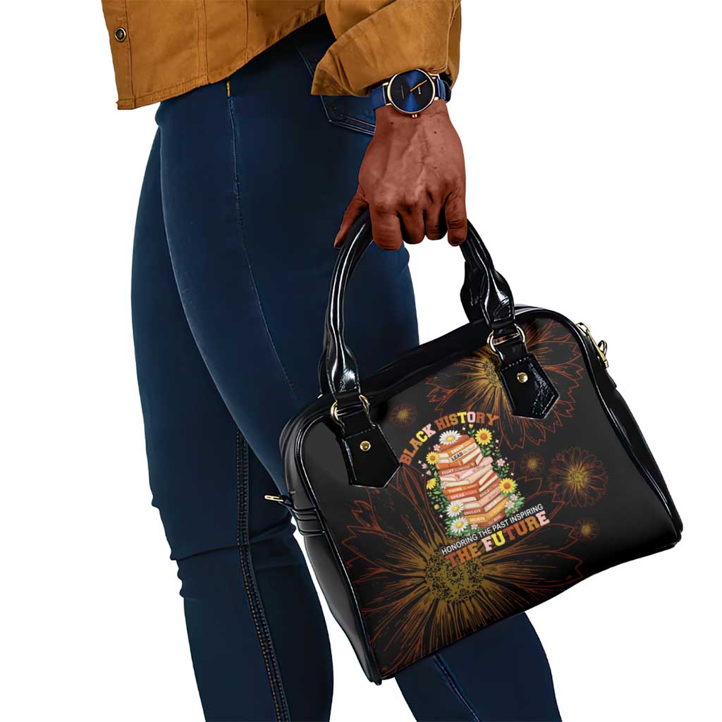 Black History Month Black African American Teachers Shoulder Handbag Afrocentric Floral Art with Motivational Typography