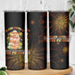 Black History Month Black African American Teachers Skinny Tumbler Afrocentric Floral Art with Motivational Typography