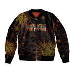 Black History Month Black African American Teachers Sleeve Zip Bomber Jacket Afrocentric Floral Art with Motivational Typography