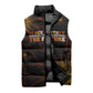 Black History Month Black African American Teachers Sleeveless Puffer Jacket Afrocentric Floral Art with Motivational Typography