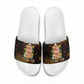 Black History Month Black African American Teachers Slide Sandals Afrocentric Floral Art with Motivational Typography