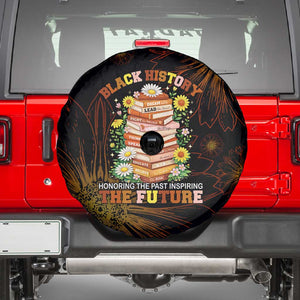 Black History Month Black African American Teachers Spare Tire Cover Afrocentric Floral Art with Motivational Typography