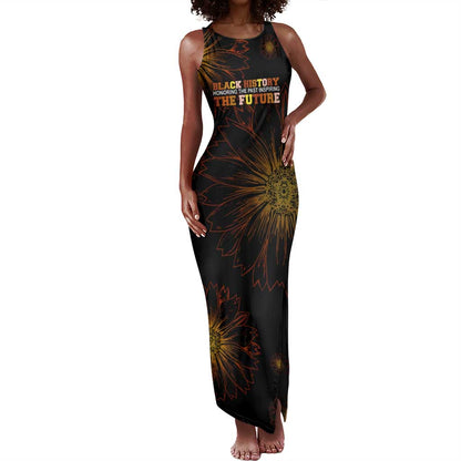 Black History Month Black African American Teachers Tank Maxi Dress Afrocentric Floral Art with Motivational Typography
