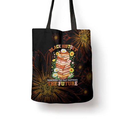 Black History Month Black African American Teachers Tote Bag Afrocentric Floral Art with Motivational Typography