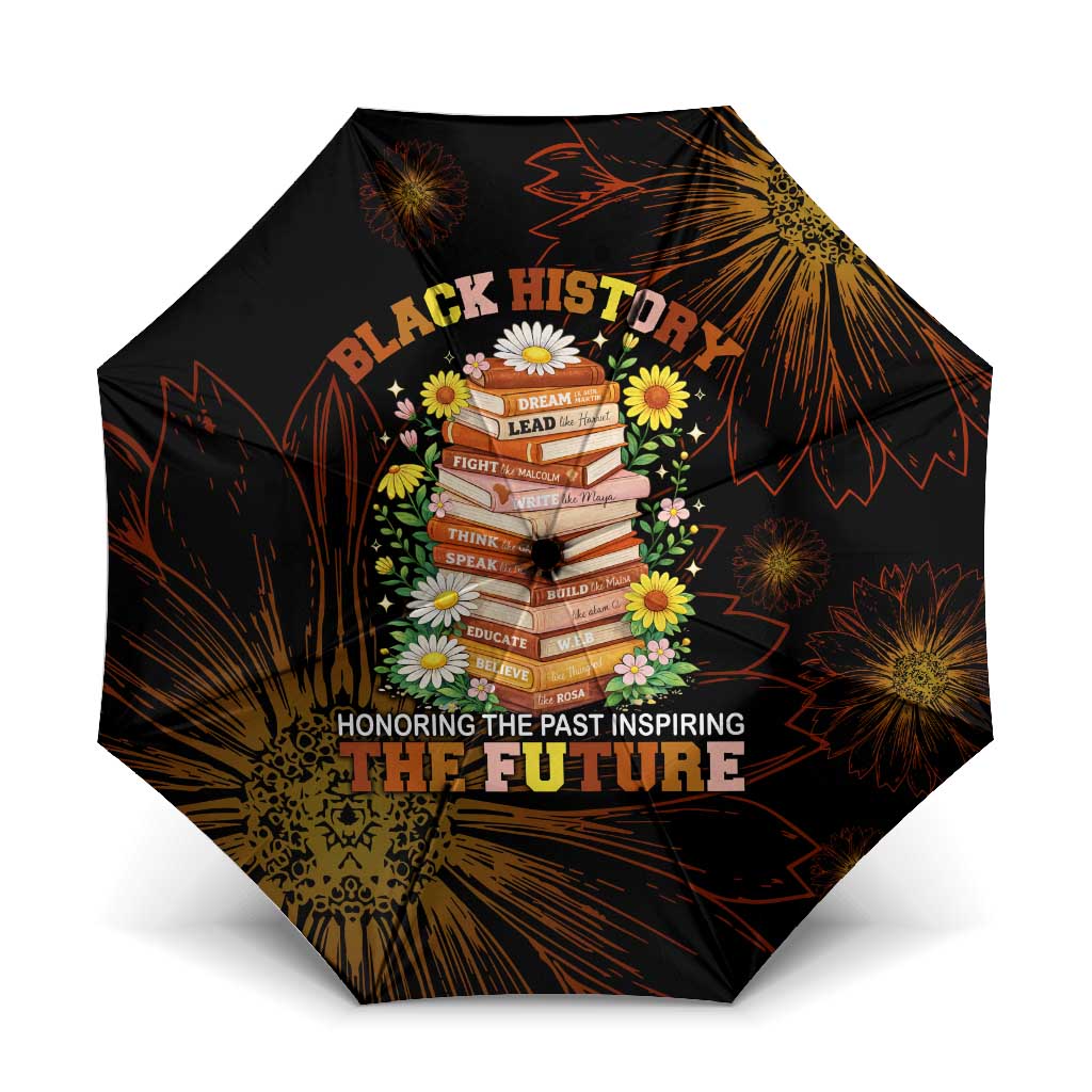 Black History Month Black African American Teachers Umbrella Afrocentric Floral Art with Motivational Typography