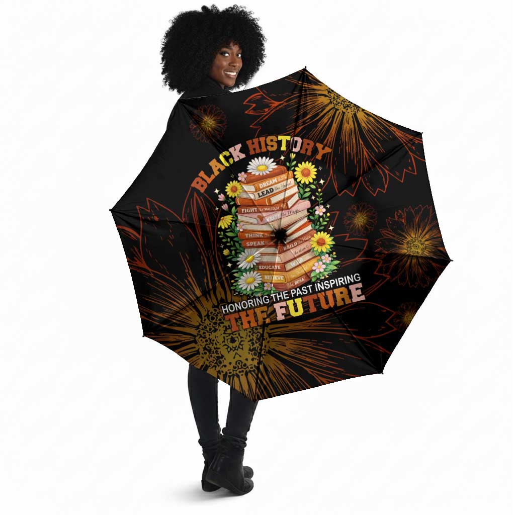Black History Month Black African American Teachers Umbrella Afrocentric Floral Art with Motivational Typography