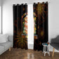 Black History Month Black African American Teachers Window Curtain Afrocentric Floral Art with Motivational Typography