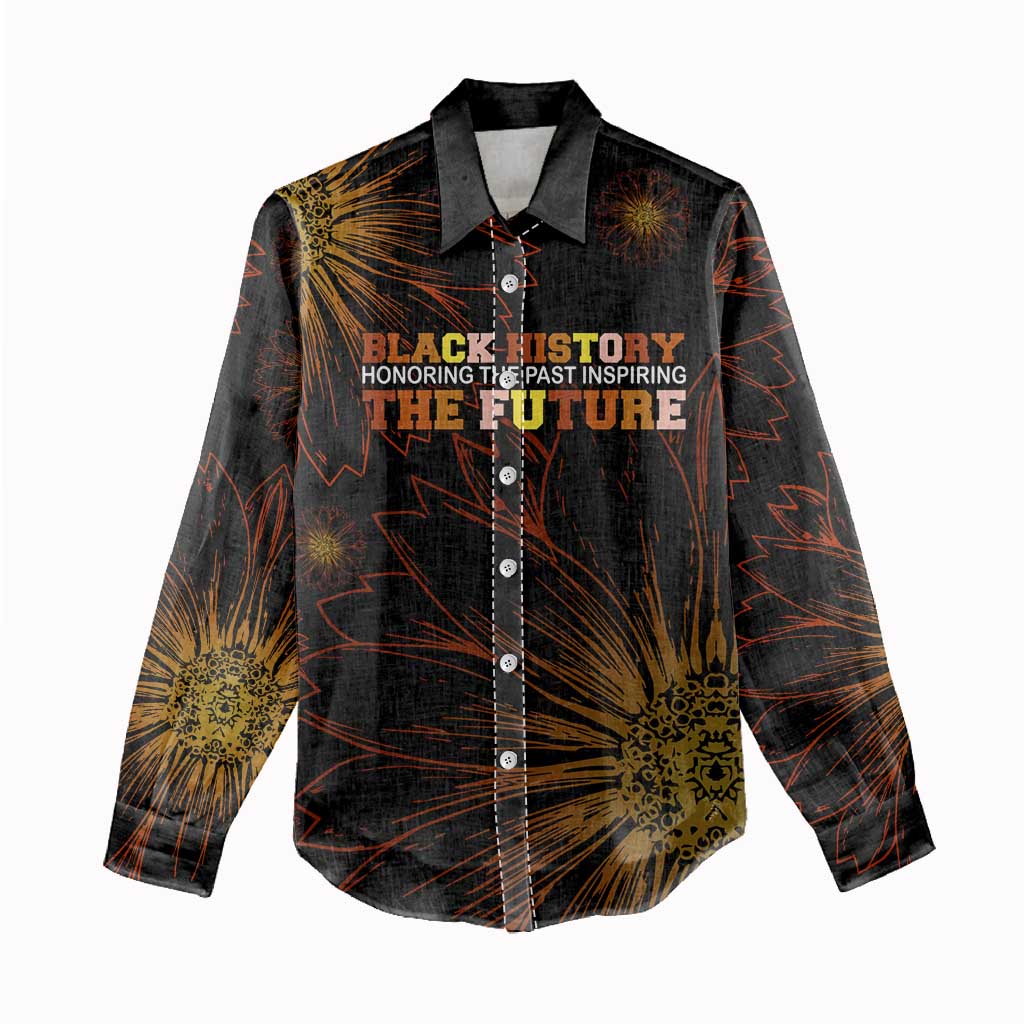 Black History Month Black African American Teachers Women Casual Shirt Afrocentric Floral Art with Motivational Typography