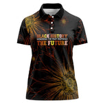 Black History Month Black African American Teachers Women Polo Shirt Afrocentric Floral Art with Motivational Typography