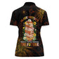 Black History Month Black African American Teachers Women Polo Shirt Afrocentric Floral Art with Motivational Typography