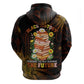 Black History Month Black African American Teachers Zip Hoodie Afrocentric Floral Art with Motivational Typography
