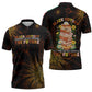 Black History Month Black African American Teachers Zipper Polo Shirt Afrocentric Floral Art with Motivational Typography