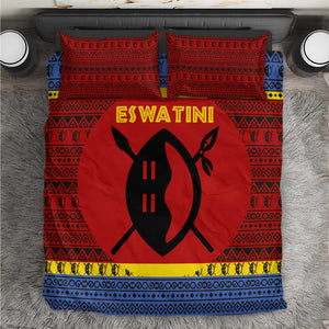 Eswatini Flag Bedding Set Nguni Shield Spear Pattern