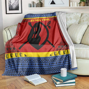 Eswatini Flag Blanket Nguni Shield Spear Pattern