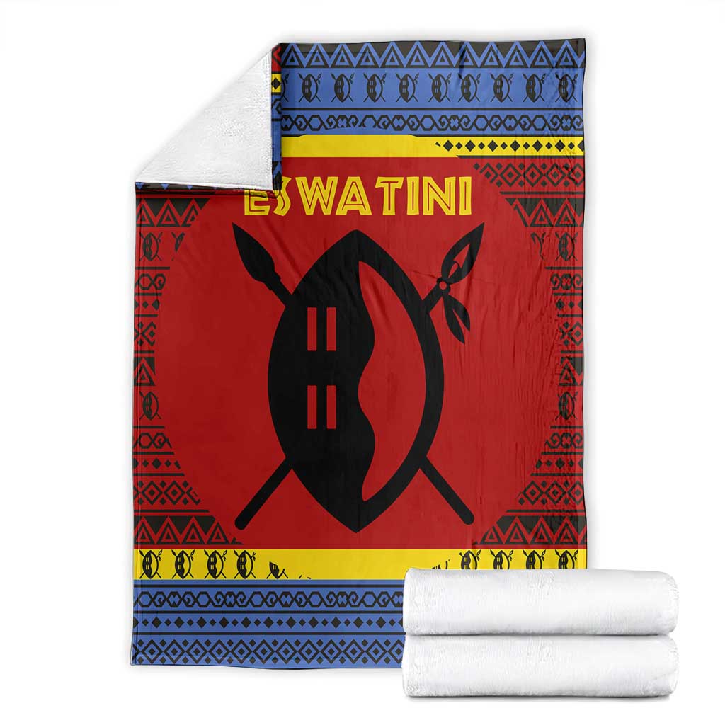 Eswatini Flag Blanket Nguni Shield Spear Pattern