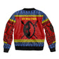 Eswatini Flag Bomber Jacket Nguni Shield Spear Pattern