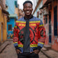 Eswatini Flag Bomber Jacket Nguni Shield Spear Pattern
