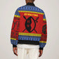 Eswatini Flag Bomber Jacket Nguni Shield Spear Pattern