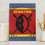 Eswatini Flag Canvas Wall Art Nguni Shield Spear Pattern