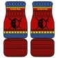 Eswatini Flag Car Mats Nguni Shield Spear Pattern