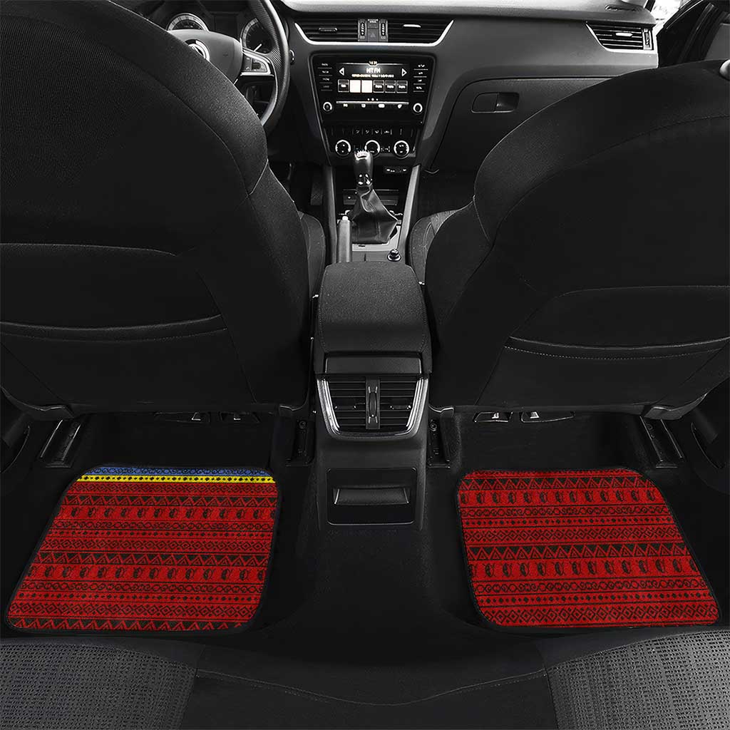 Eswatini Flag Car Mats Nguni Shield Spear Pattern