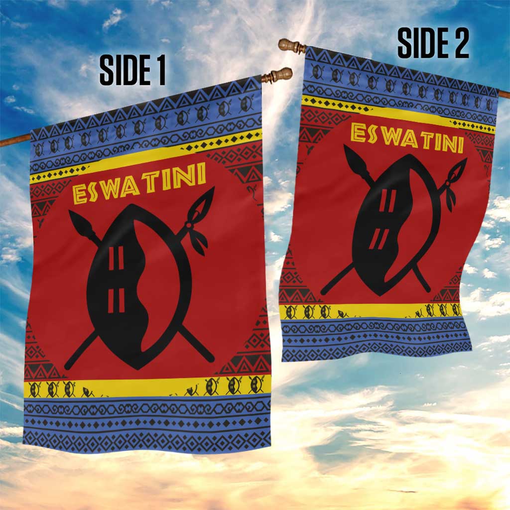 Eswatini Flag Garden Flag Nguni Shield Spear Pattern