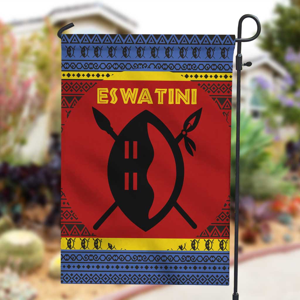 Eswatini Flag Garden Flag Nguni Shield Spear Pattern