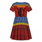 Eswatini Flag Kid Short Sleeve Dress Nguni Shield Spear Pattern