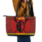 Eswatini Flag Leather Tote Bag Nguni Shield Spear Pattern
