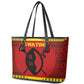 Eswatini Flag Leather Tote Bag Nguni Shield Spear Pattern