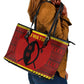 Eswatini Flag Leather Tote Bag Nguni Shield Spear Pattern