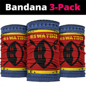 Eswatini Flag Neck Gaiter Nguni Shield Spear Pattern TS04